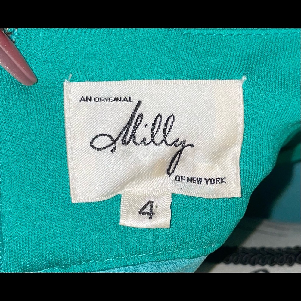 Milly 100% silk dress green